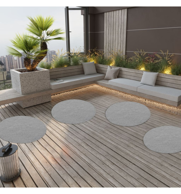 Gazon artificiel avec picots Dia.95 cm Gris Rond | Mobilier & Déco