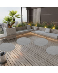 Gazon artificiel avec picots Dia.95 cm Gris Rond | Mobilier & Déco