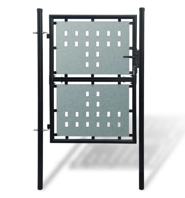 Portail simple de clôture Noir 100x200 cm | Mobilier & Déco