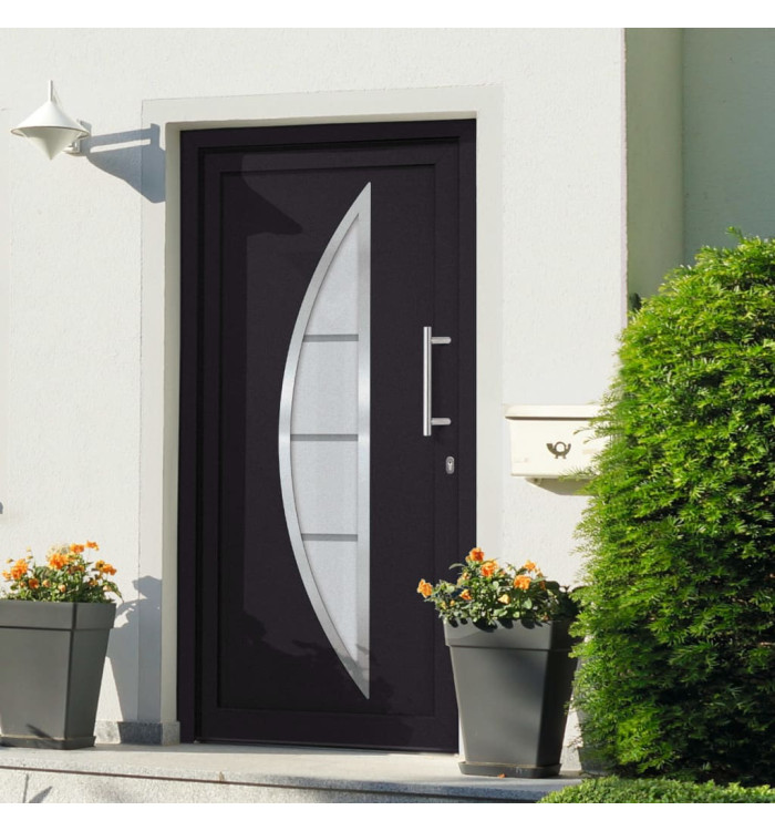 Porte d'entrée Anthracite 108x208 cm | Mobilier & Déco