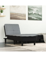 Chaise longue gris clair tissu | Mobilier & Déco