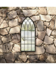 Miroir de jardin Noir 70x30 cm Fer pour utilisation extérieure | Mobilier & Déco