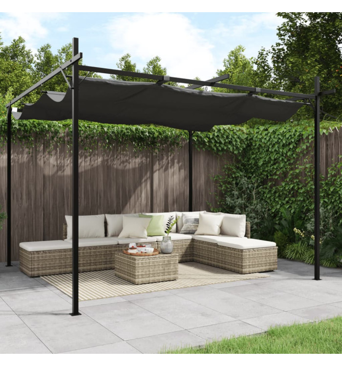 Pergola avec toit rétractable anthracite 295x292x230 cm | Mobilier & Déco