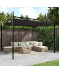 Pergola avec toit rétractable anthracite 295x292x230 cm | Mobilier & Déco