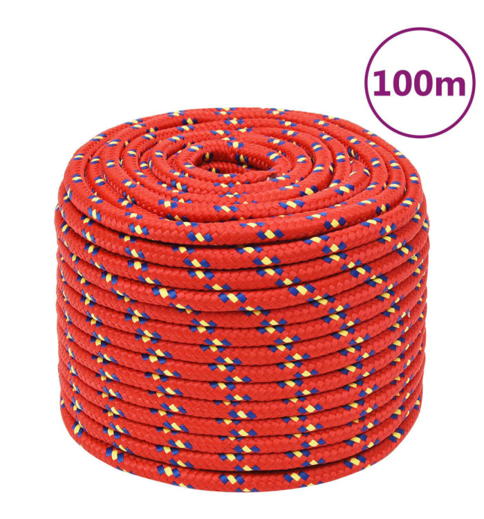 Corde de bateau Rouge 14 mm 100 m Polypropylène | Mobilier & Déco