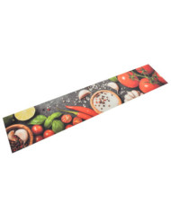 Tapis de cuisine lavable impression légumes 60x300 cm velours | Mobilier & Déco