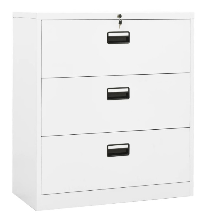 Classeur Blanc 90x46x103 cm Acier | Mobilier & Déco