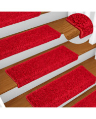 Tapis d'escalier 10 pcs 65x21x4 cm Rouge | Mobilier & Déco