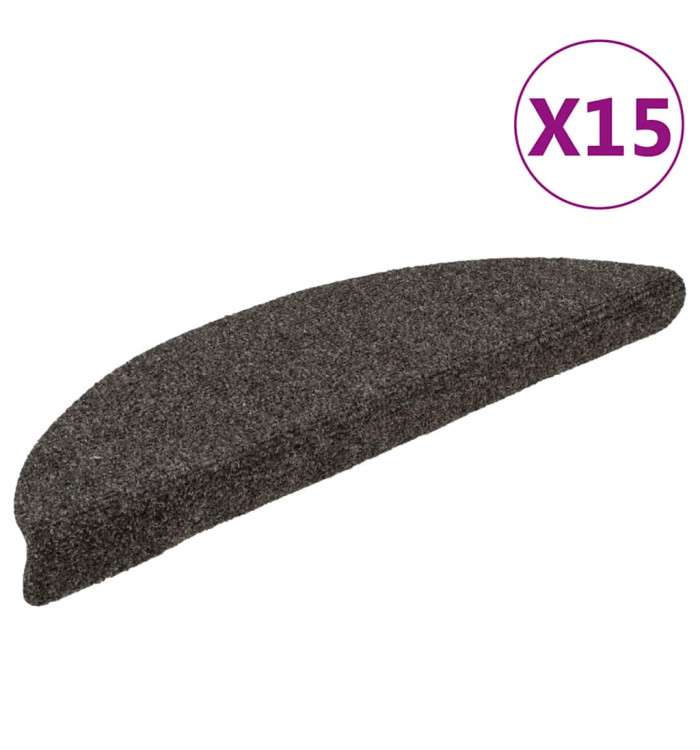 Tapis d'escalier autocollants 15 pcs anthracite 56x17x3 cm | Mobilier & Déco