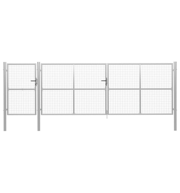 Portillon Acier 500 x 125 cm Argenté | Mobilier & Déco