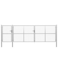 Portillon Acier 500 x 125 cm Argenté | Mobilier & Déco