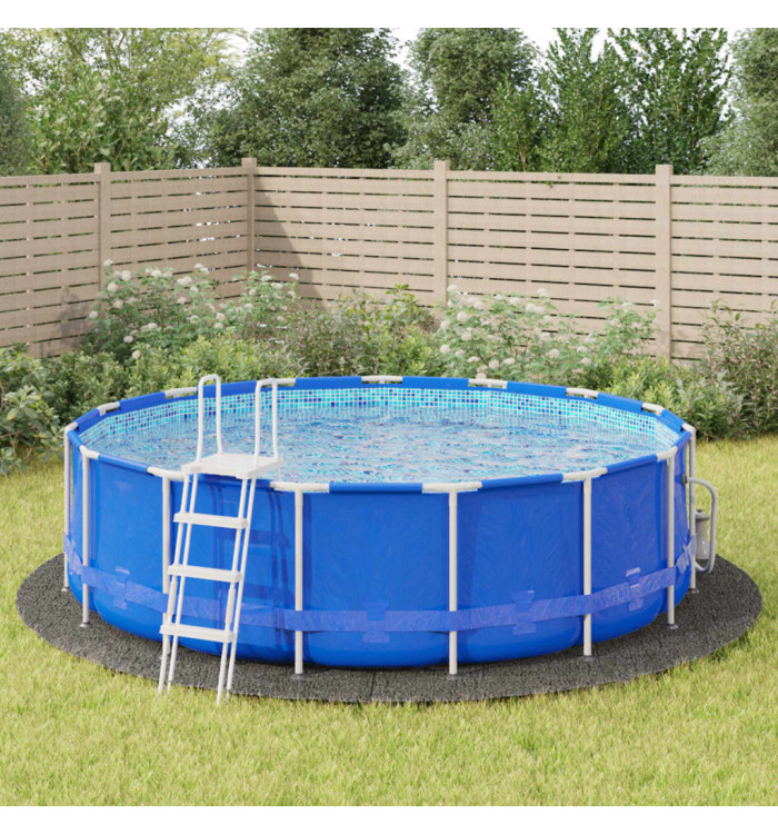 Bâche de piscine gris clair Ø500 cm géotextile polyester | Mobilier & Déco