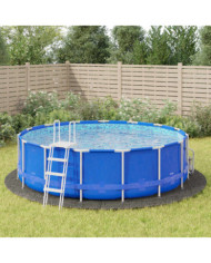 Bâche de piscine gris clair Ø500 cm géotextile polyester | Mobilier & Déco
