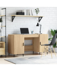 Bureau chêne sonoma 140x50x75 cm bois d'ingénierie | Mobilier & Déco