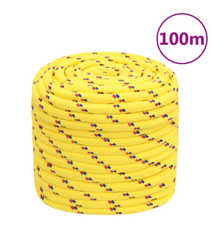Corde de bateau Jaune 16 mm 100 m Polypropylène | Mobilier & Déco