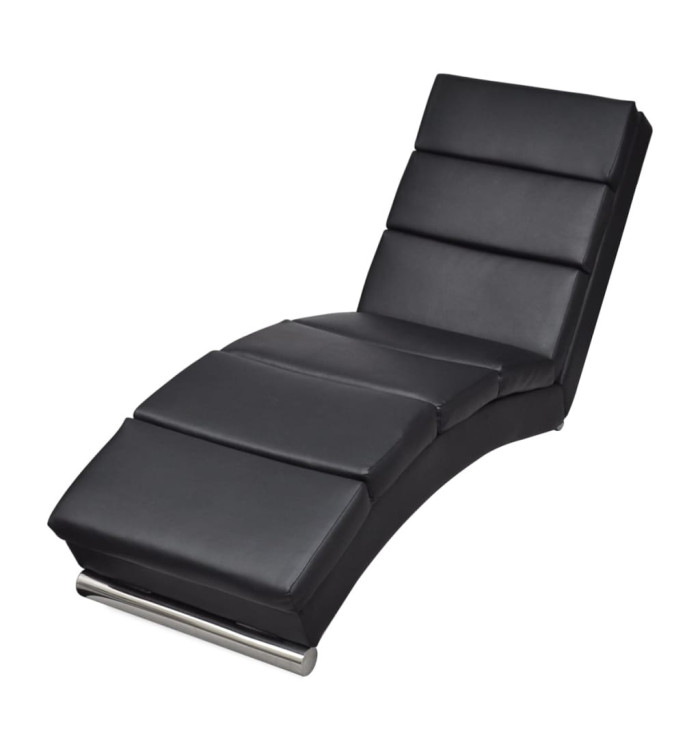 Chaise longue Noir Similicuir | Mobilier & Déco