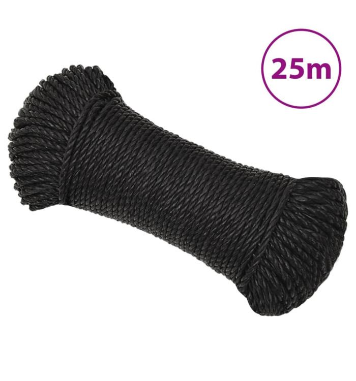 Corde de travail Noir 3 mm 25 m polypropylène | Mobilier & Déco