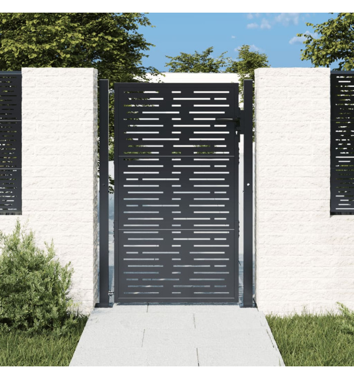 Portail de jardin anthracite 105x130 cm conception de carré | Mobilier & Déco