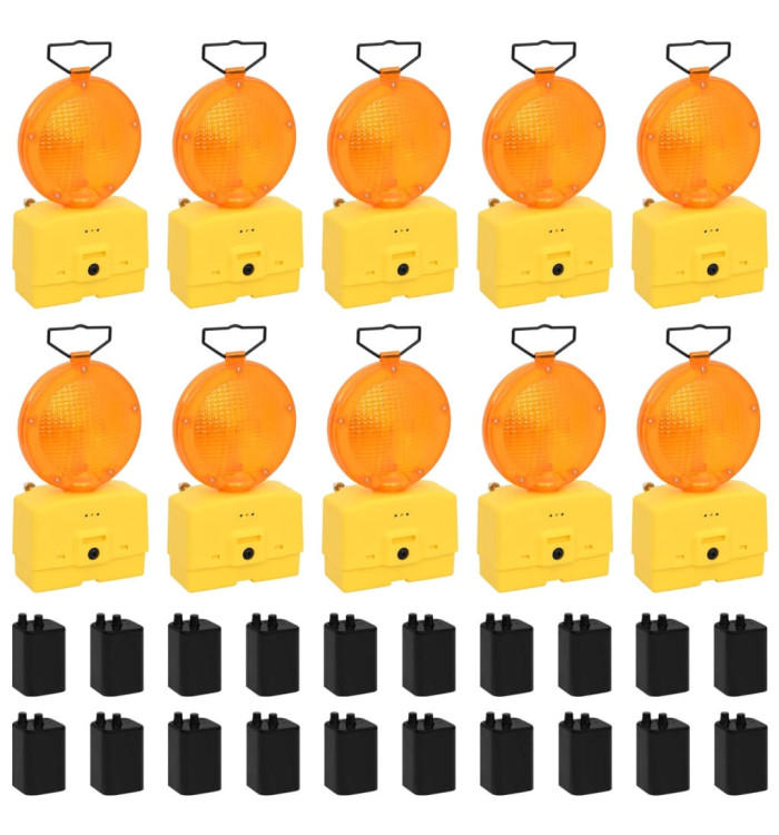 Lampes de chantier 10 pcs avec piles 18x8x37 cm | Mobilier & Déco