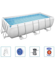 Bestway Ensemble de piscine rectangulaire Power Steel 404x201x100 cm | Mobilier & Déco