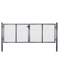 Portail en maille Acier galvanisé 289x125 cm Gris | Mobilier & Déco