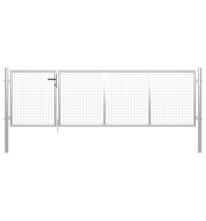 Portillon Acier 350x100 cm Argenté | Mobilier & Déco