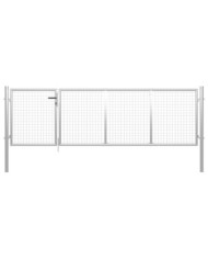 Portillon Acier 350x100 cm Argenté | Mobilier & Déco