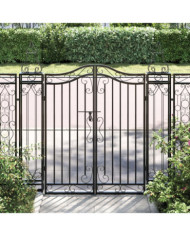 Portail de jardin noir 121x8x120 cm fer forgé | Mobilier & Déco