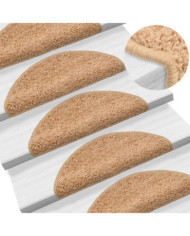 Tapis d'escalier 10 pcs 56x17x3 cm Beige | Mobilier & Déco