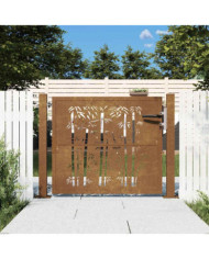 Portail de jardin 105x80 cm acier corten design de bambou | Mobilier & Déco