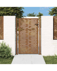 Portail de jardin 105x155 cm acier corten conception de carré | Mobilier & Déco