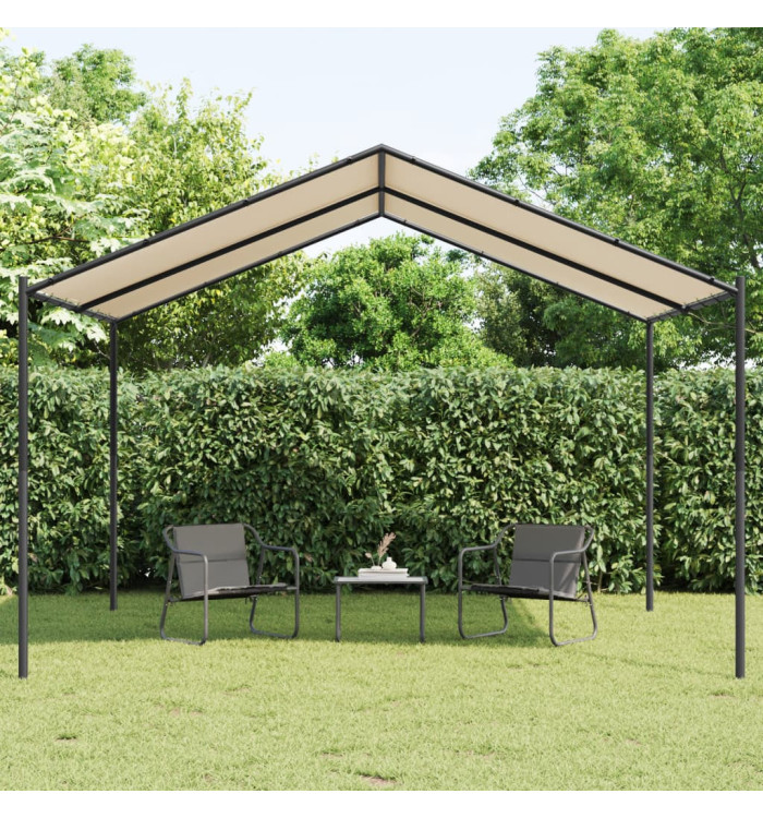Tente à auvent beige 4x4 m acier et tissu | Mobilier & Déco