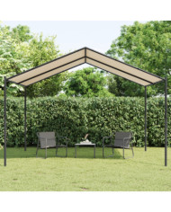 Tente à auvent beige 4x4 m acier et tissu | Mobilier & Déco