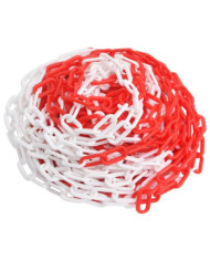 Chaîne d'avertissement Rouge et blanc 100 m Ø4 mm Plastique | Mobilier & Déco