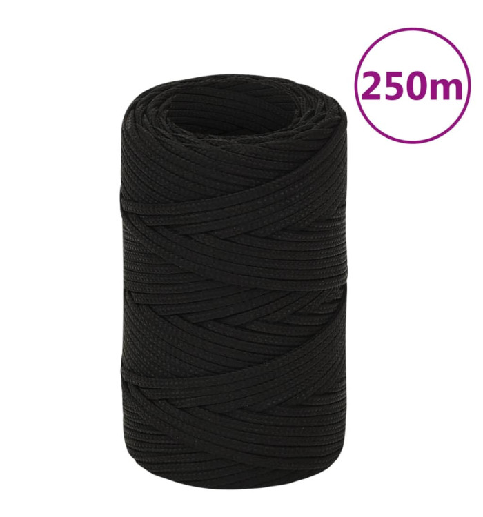 Corde de travail Noir 2 mm 250 m Polyester | Mobilier & Déco