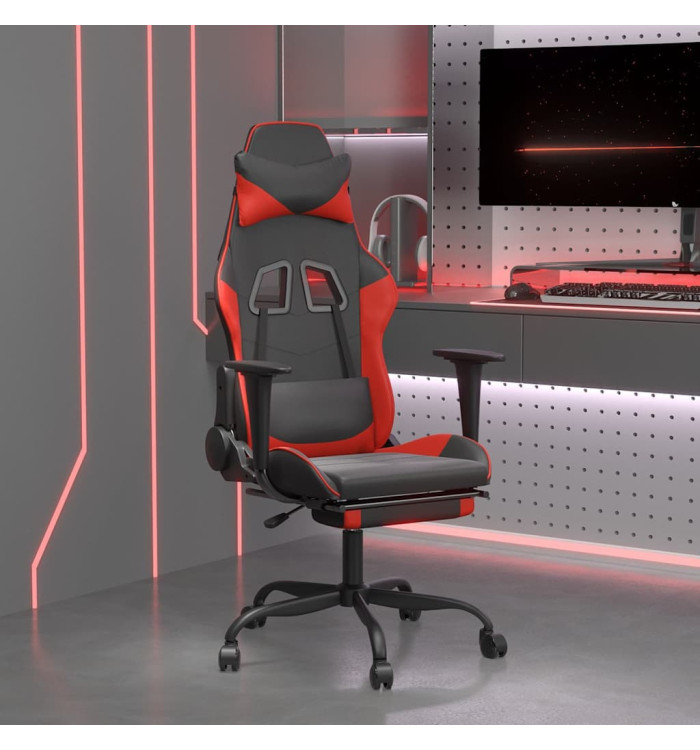Chaise de jeu de massage avec repose-pied NoiretRouge Similicuir | Mobilier & Déco