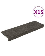 Tapis d'escalier 15 pcs tissu aiguilleté 65x21x4 cm anthracite | Mobilier & Déco