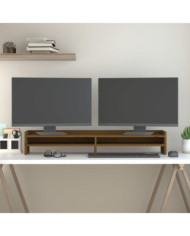 Support de moniteur Marron miel 100x24x16 cm Bois de pin solide | Mobilier & Déco