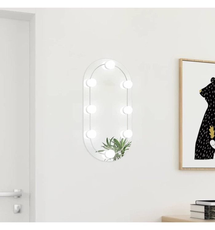 Miroir avec éclairage LED 60x30 cm Verre Ovale | Mobilier & Déco