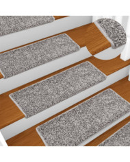 Tapis d'escalier 15 pcs 65x21x4 cm Gris | Mobilier & Déco