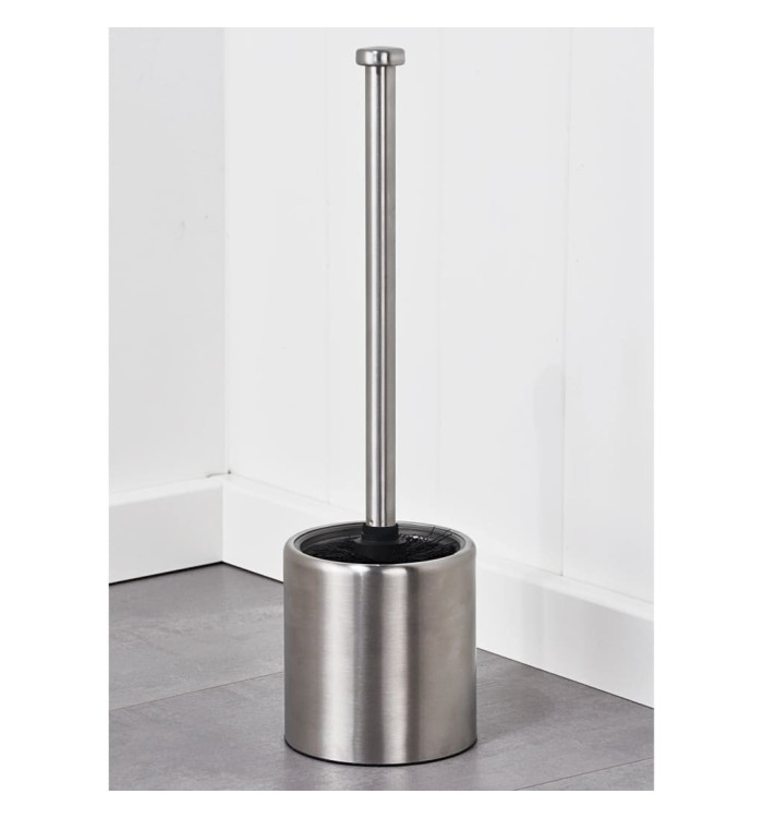 HI Brosse et porte-brosse de toilette 10 cm Acier inoxydable | Mobilier & Déco