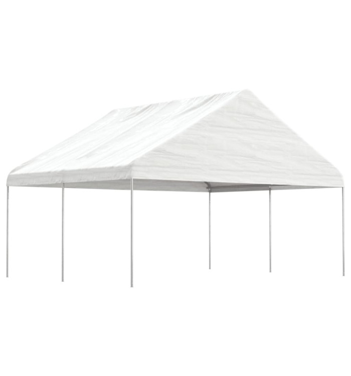 Belvédère avec toit blanc 4,46x5,88x3,75 m polyéthylène | Mobilier & Déco