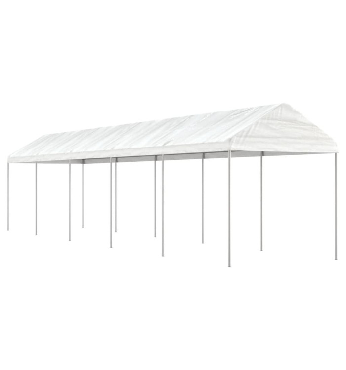 Belvédère avec toit blanc 11,15x2,28x2,69 m polyéthylène | Mobilier & Déco