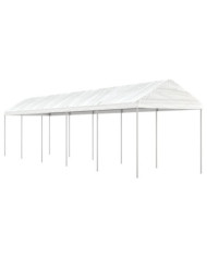 Belvédère avec toit blanc 11,15x2,28x2,69 m polyéthylène | Mobilier & Déco