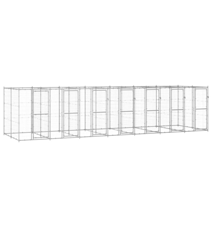 Chenil extérieur Acier galvanisé 16,94 m² | Mobilier & Déco