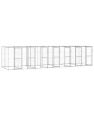 Chenil extérieur Acier galvanisé 16,94 m² | Mobilier & Déco