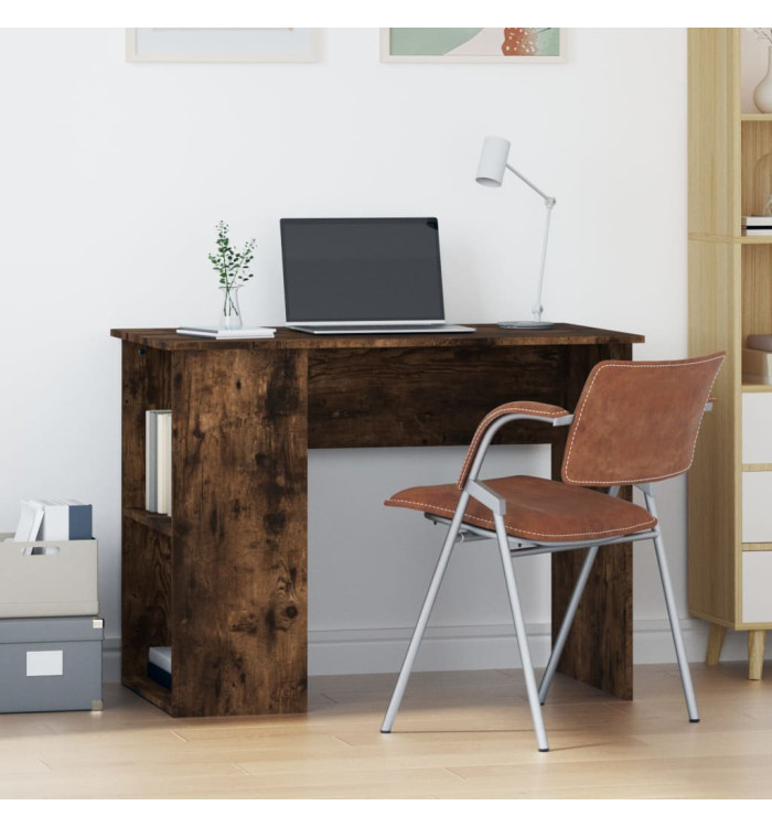 Bureau chêne fumé 100x55x75 cm bois d'ingénierie | Mobilier & Déco