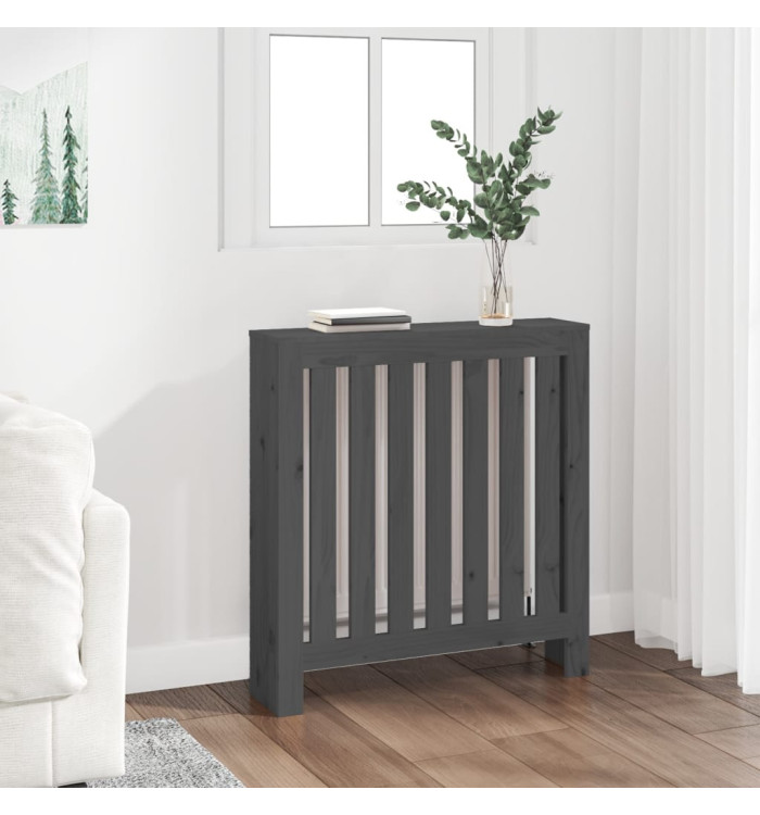 Cache-radiateur Gris 79,5x19x84 cm Bois massif de pin | Mobilier & Déco