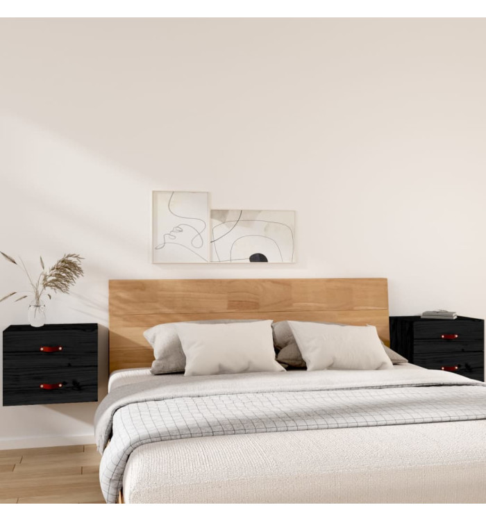 Tables de chevet murales 2 pcs Noir 50x36x40 cm | Mobilier & Déco