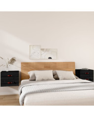 Tables de chevet murales 2 pcs Noir 50x36x40 cm | Mobilier & Déco